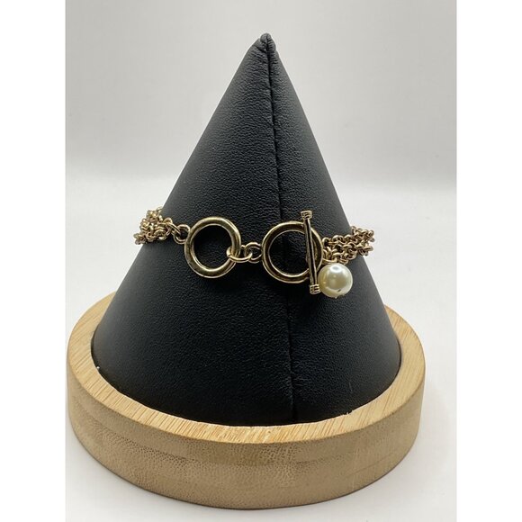 Hide Your Crazy Jane Marie Gold Chain Bracelet Toggle Clasp - Picture 3 of 4